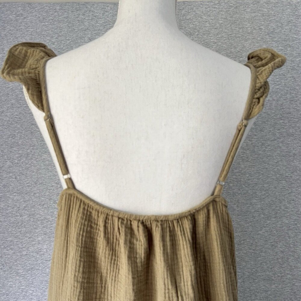 Grade & Gather Dress Womens Large Green Gauze Tiered Boho Beach Midi Sundress - Picture 13 of 13